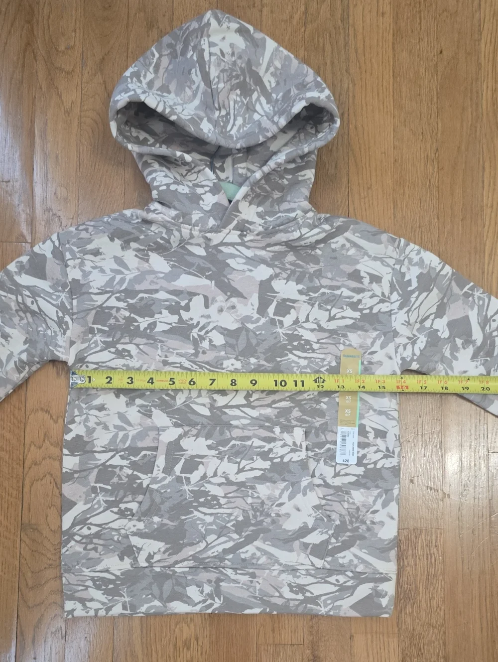 THEREABOUTS BRAND BOY'S TAN CAMO LONG SLEEVES PULLOVER FLEECE HOODIE SIZE XS 6/7